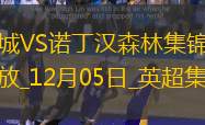 12月05日英超第14轮曼城vs诺丁汉森林进球视频