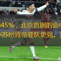 此轮对决，苏州肯帝亚在主场的投篮命中率为45%，北京首钢的命中率为46%。苏州肯帝亚砍下44个篮板，反观北京首钢篮板数为28个，在内线篮板的掌控中苏州肯帝亚队更强。苏州肯帝亚全队共有助攻16次，落后于